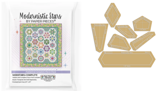 Modernistic Stars QuiltPattern - Pattern, Paper Pieces & Acrylics